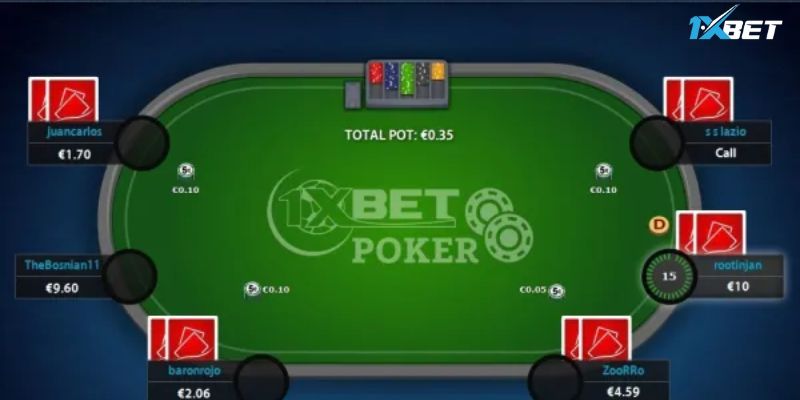 Thuật ngữ được áp dụng phổ biến trong Poker online 1XBET 
